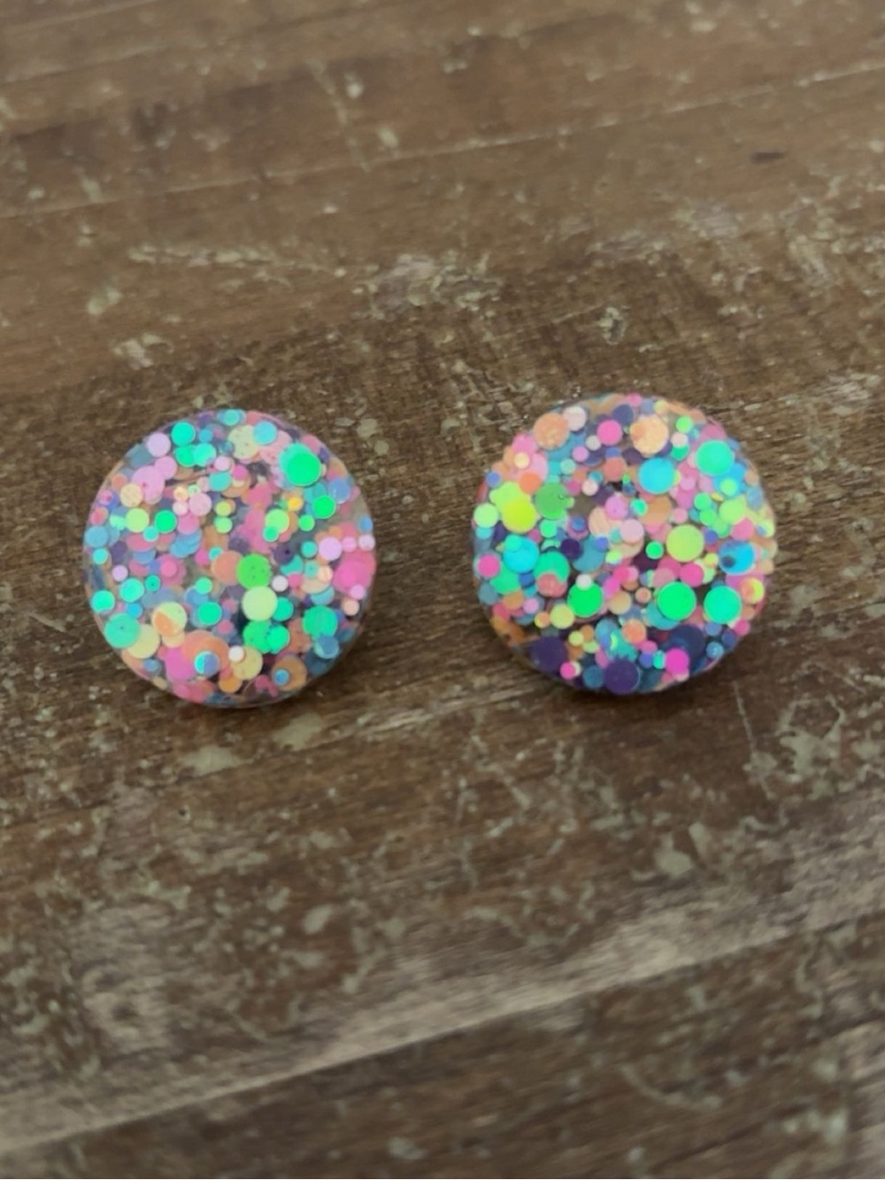 Women’s Glitter Confetti Stud Earrings - Multicolor